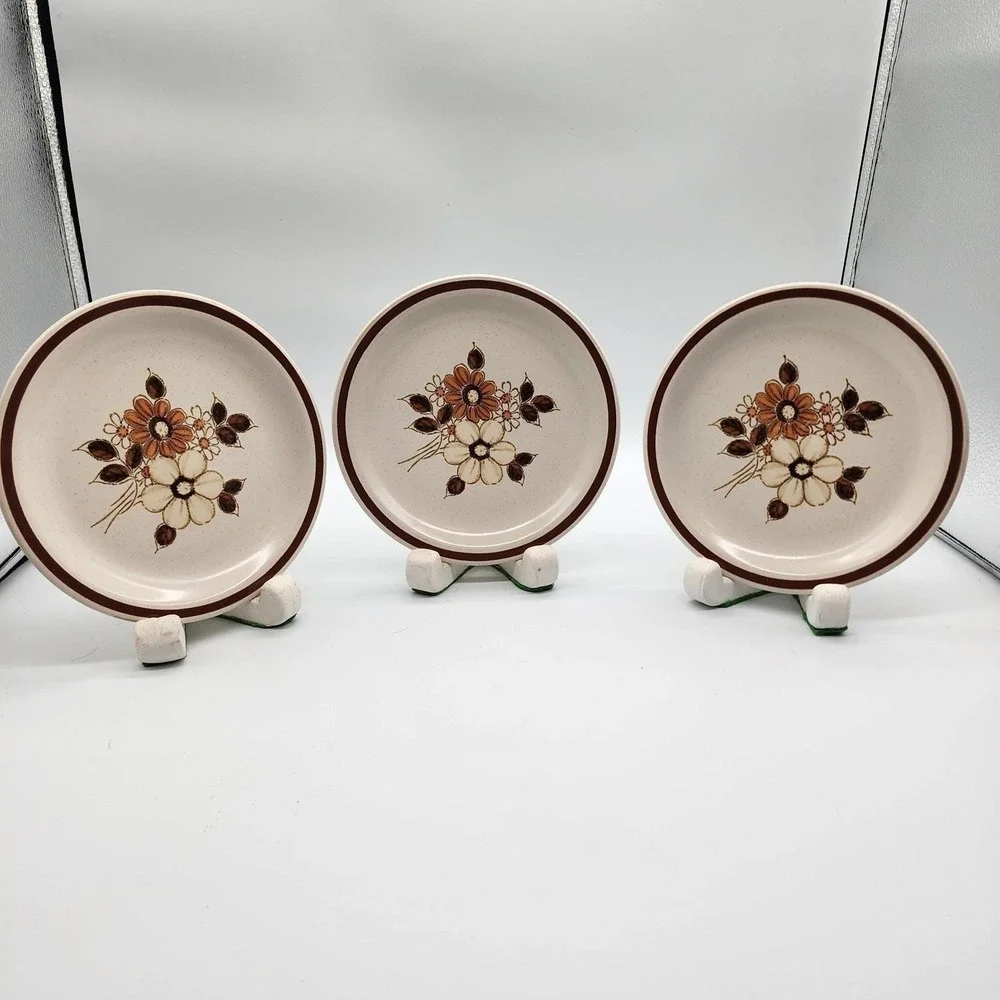 Replacement Set Of 3 Woodhaven‎ Collection Pleasant Grove Floral Dessert Plate